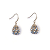 Blue Cubic Zirconia Mixes White Pearls Fashion Earrings