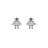 Adorable And Cool Cz Decorated Robot-shape Earrings