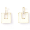 Funky Gold Plated Earrings Studs Cubic Zirconia Decorated Low MOQ