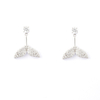 Wholesale Price CZ Mermaid Rhodium Plated Earrings