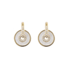 Shell Matches Cz 14k Gold Plated Earrings