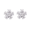 Full CZ Earrings Fashionable Style Rhodium Plated 