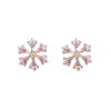 Multicolor Snowflake Cz Earrings
