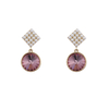 High Quality Pearl Decorated Garnet Rhinestone Pendant Earrings 