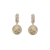Zirconia Coin Drop Earrings 