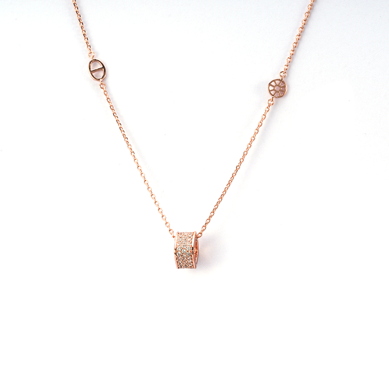Rose Gold Plated Cubic Zircon Necklace