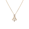 Cubic Zirconia Christmas Tree Pendant Necklace