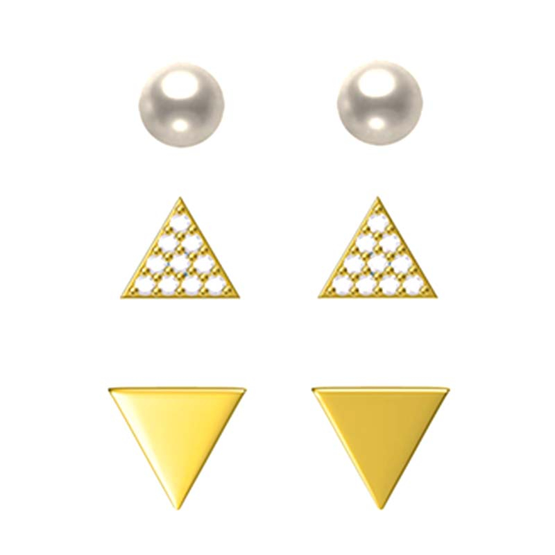 In-stock 3-pair Suits Cz Earrings$2.03~2.5