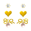 In-stock 3-pair Suits Cz Earrings$1.94~2.4