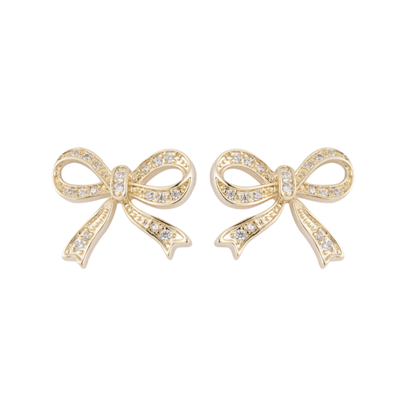 In-stock Bow Tie Cz Earrings