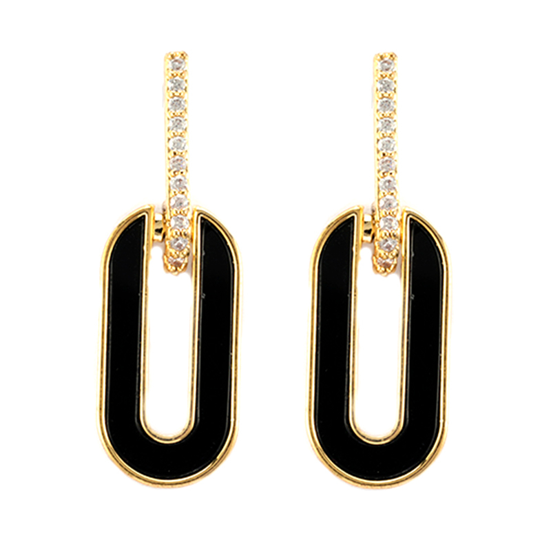 in-stock cubic zirconia 0 type enamel earring$1.8~2.3