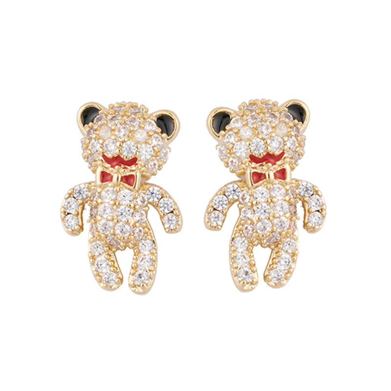 In-stock Zirconia Bear Earrings