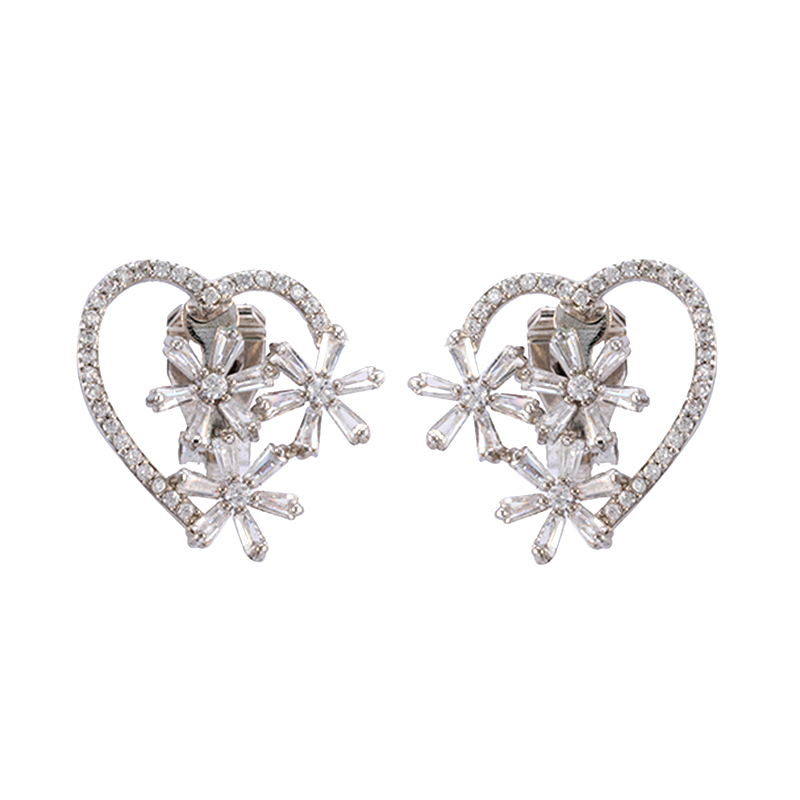  Heart Cz Earrings in Stock