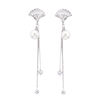 In-stock fan-shaped Pearl Cz Earrings $3.0-$3.5