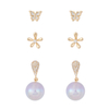 In-stock 3-pair Suits Cz Earrings$2.3~2.6