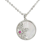 Shell Decorated Coin Shaped Charm Necklace
