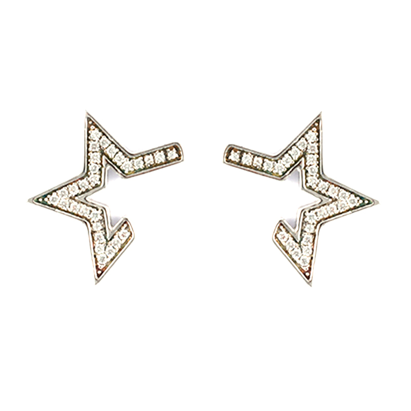 Open Pentagram Cubic Zirconia Earrings