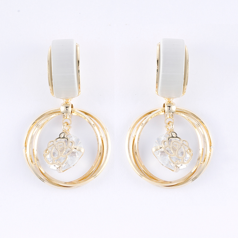 Fashion round drop cz Earrings   