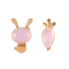 Semi-precious Stone Stud Earrings Rabbit And Carrot