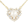 Zirconia Heart Pendant Necklace Gold Plated