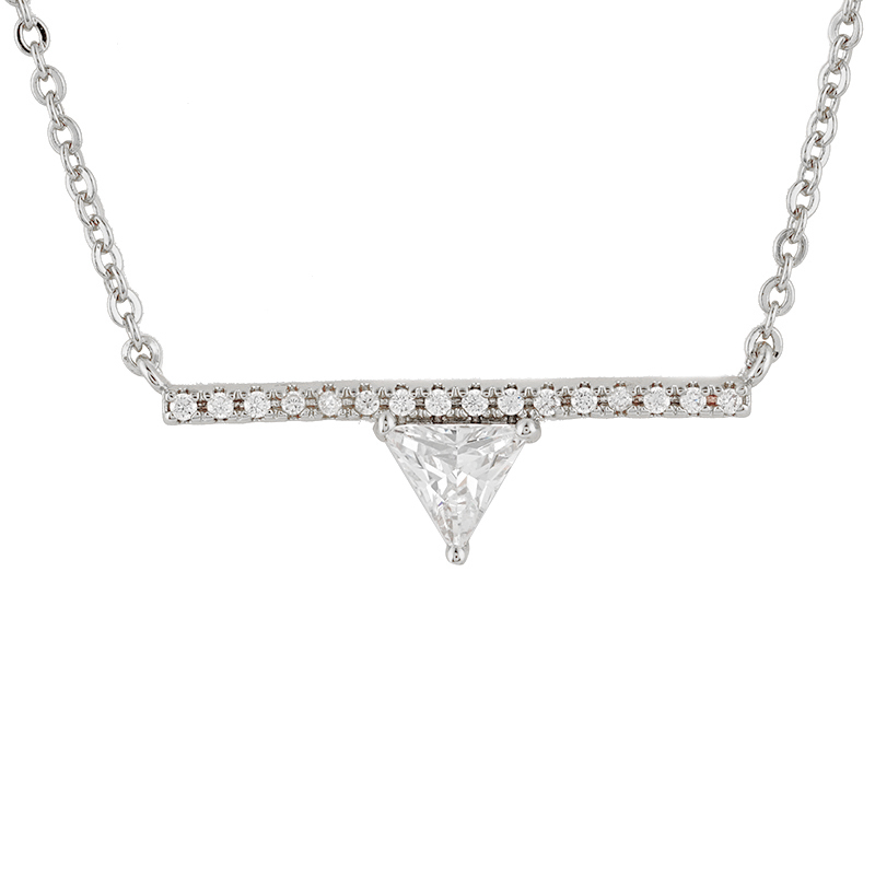 Easy-to-match Triangle Zirconia Pendant Necklace