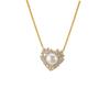Zirconia Heart Pendant Necklace Gold Plated