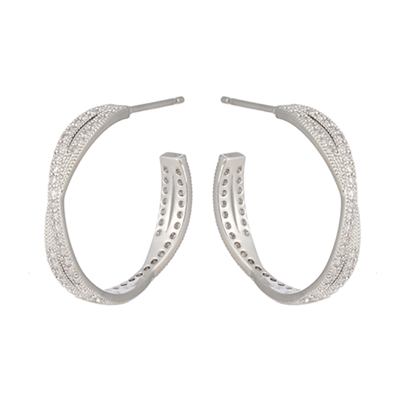 hoop earrings cz decor $2.0-2.6