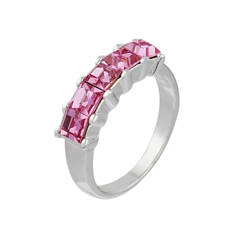 Rose Glass Crystal Ring