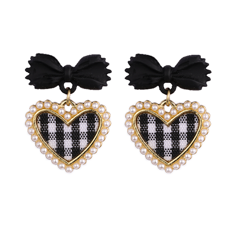 black Bows And Heart Earrings$0.9~1.4