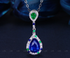 Two-tone Gemstone Pendant Necklace NTB057