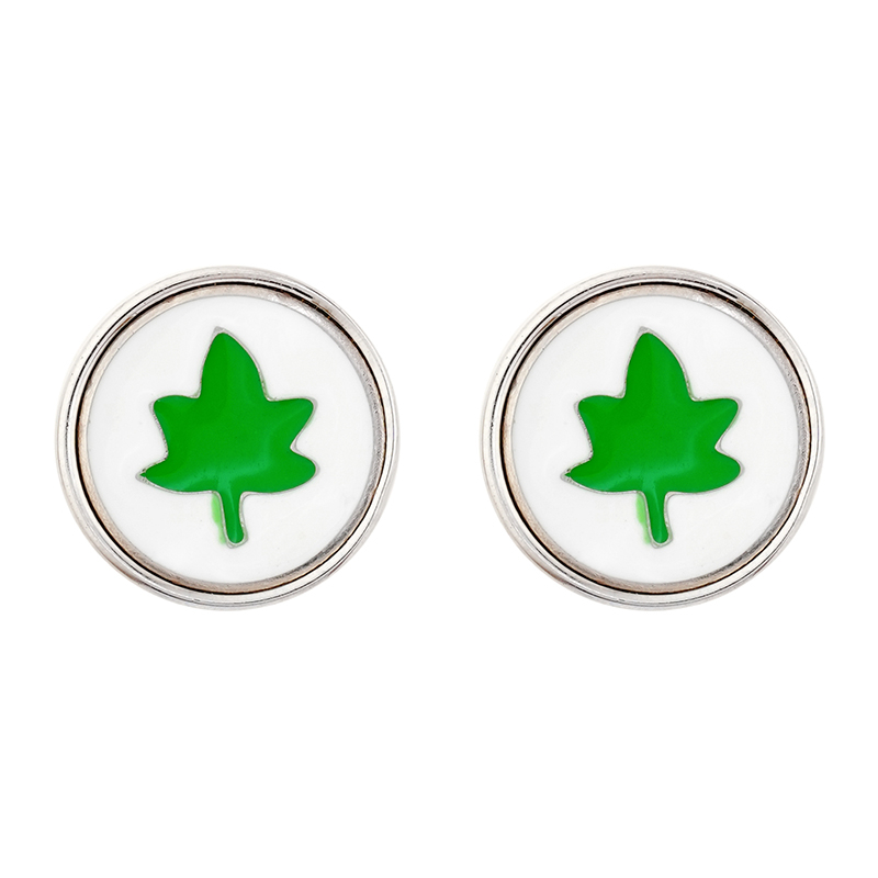 DIY Green Leaf Studs in stock E0047-1