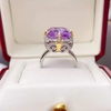 Purple Crystal Big Gemstone Ring RTB095
