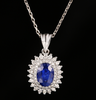 Blue Gemstone Pendant Necklace NTB059