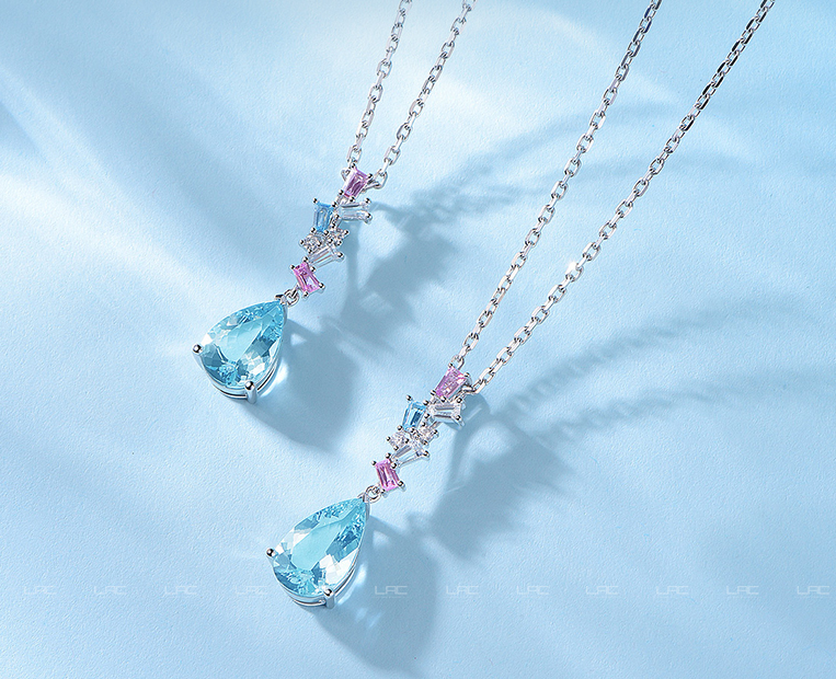 Sea Blue Gemstone Pendant Necklace NTB074