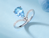 Sea Blue Water-drop Gemstone Ring RTB116
