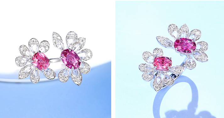 Pink Gemstone Open Ring RTB125