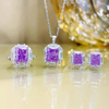 925 Silver Inlay Purple Gemstone Jewelry Set STB008