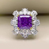 Grape Purple Gemstone Flower Ring RTB033