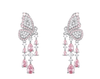 Pink Butterfly Tassel Drop Earrings ETB068