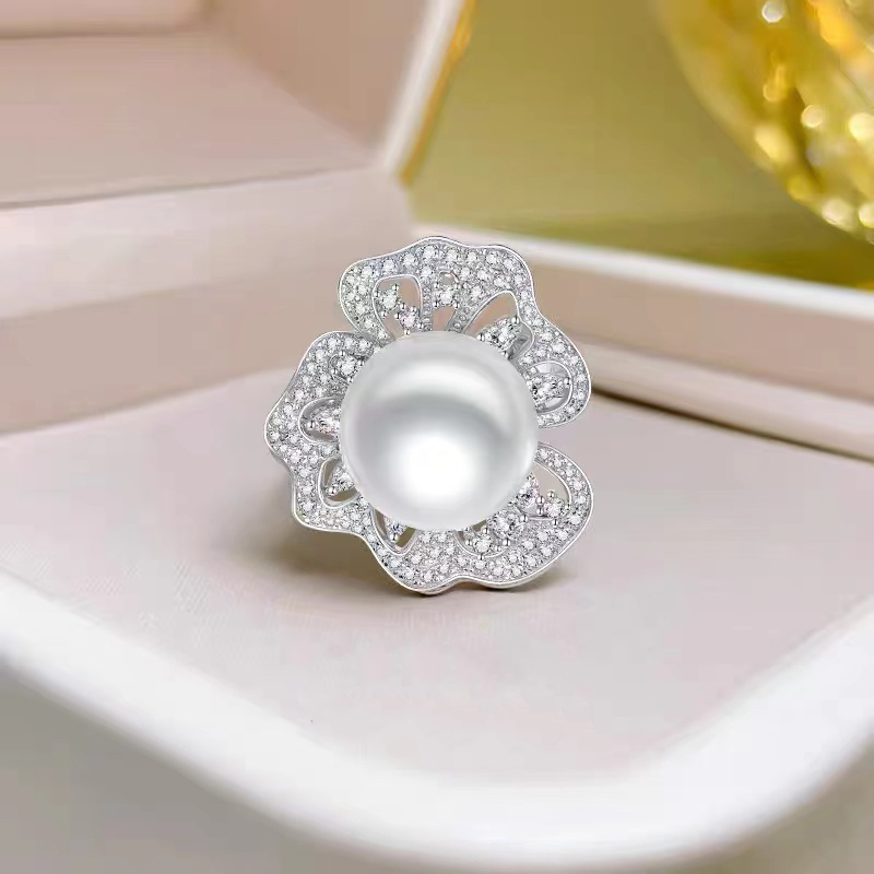 Fashion White Big Pearl Ring RTB013