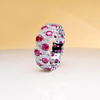 Red Small Gemstone Inset Drill Ring RTB063