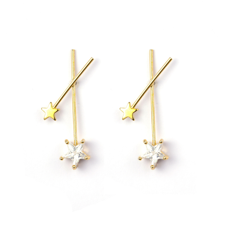 High Quality Adorable Cz Magic Stars Earrings 