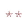 Pink Cubic Zircon Flower Earrings 
