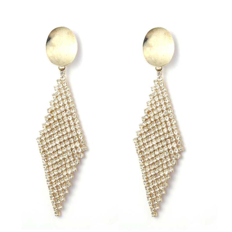 Full Cubic Zircon Pendant Fashionable Style Earrings