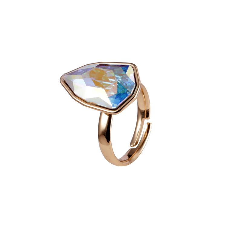 Rose Gold Plated Colored Stone Ring