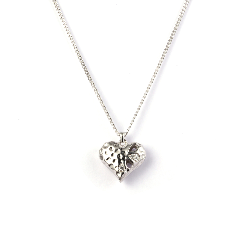  Heart Pendant with Cubic Zirconia Necklace