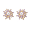 Purple Daisy Pearl Earrings Wholesale Price $2.06-2.46