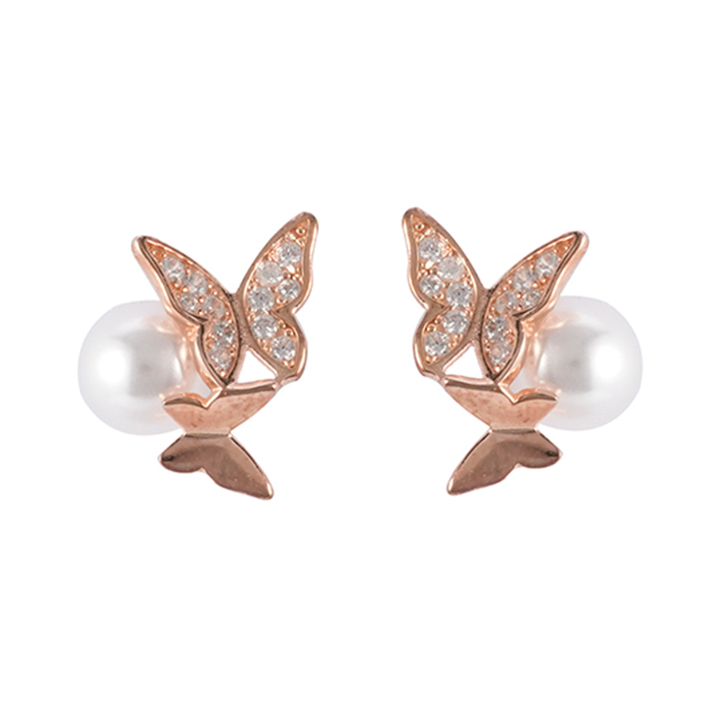 In-stock Basic Pearl Cz Earrings