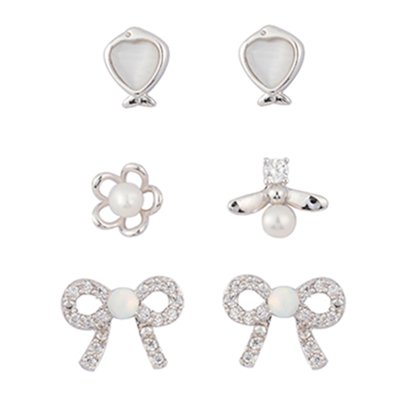 Multi-piece Set Of Bow Cz Earrings$2.6~3.1