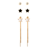 Multi-piece set of Star And Sun cz earrings$3.3~3.8